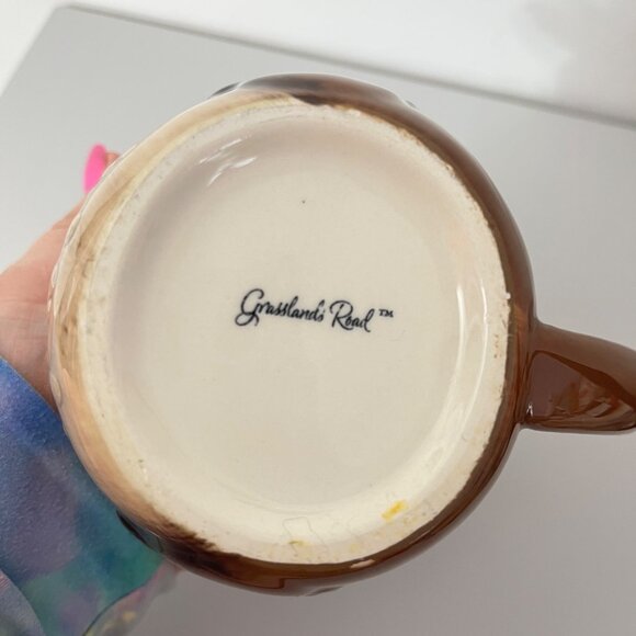 Vintage Grasslands Road Ceramic Owl‎ Coffee Mug Brown & Beige - Picture 3 of 4